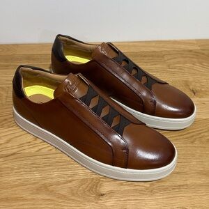 Florsheim Monopoli size 10 cognac Leather Slip-On Sneakers - BRAND NEW